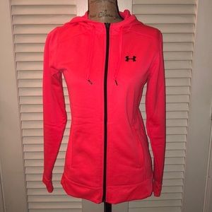 Under Armour Neon Coral Zip Front Hoodie